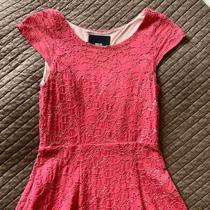 Maeve pink eyelet a line dress cap sleeves XS Anthropologie